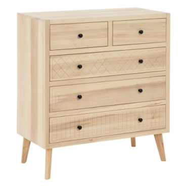 Commode Naturel Mdf - Bois Marie 85x40x95cm