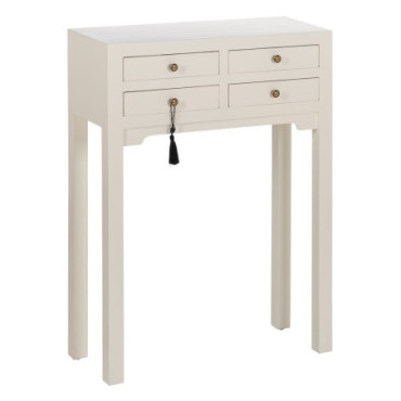 Console Blanc Bois 63x26x85cm