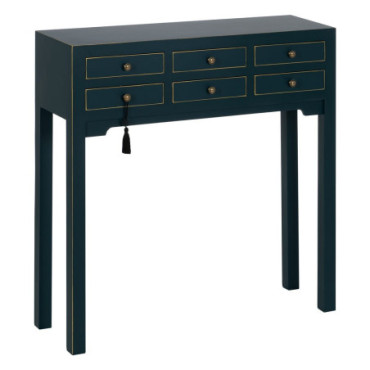 Console Bleu Bois 85x26x85cm