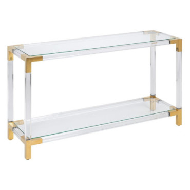 Console Doré - Transparent 130x40,50x78,50cm