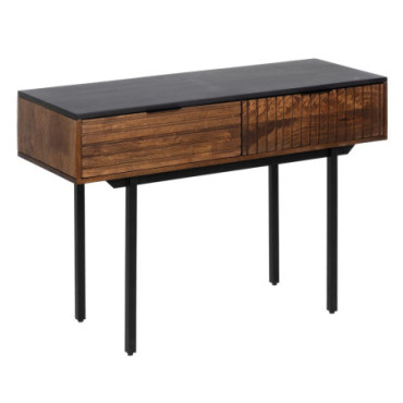 Console Marron - Noir Bois - Fer Entrée 110x40x76cm