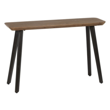 Console Naturel - Noir Bois - Métal Paul 120x33x77cm