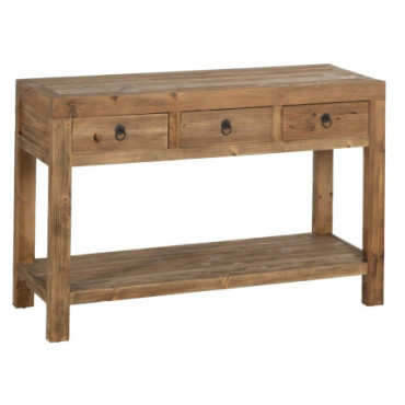 Console Naturel Bois De Pin Entrée 130x45x85cm