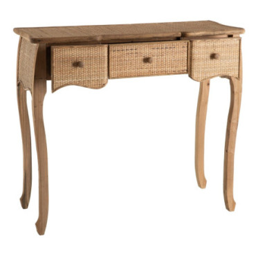 Console Naturel Mdf - Rattan Entrée 91x36x80cm