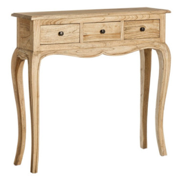 Console Naturel Mindi Bois 85x23x80cm