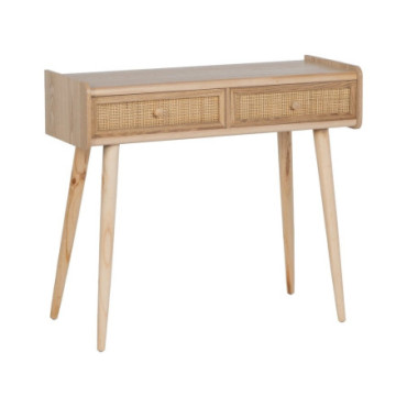 Console Naturel Paulonia - Mdf Bois 90x35x78cm