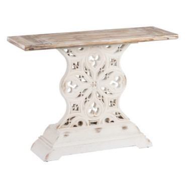 Console Roseton Naturel - Blanc Bois 120x38x87cm