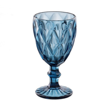 Coupe Bleu Verre. Décoration 9x9x17cm