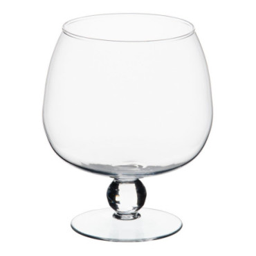 Coupe Bougeoir. Transparent Verre. 13x9,50x18cm