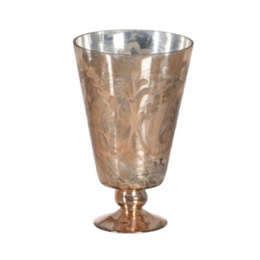 Coupe Cuivre Verre. Décoration 16x16x25cm