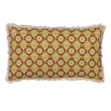 Coussin Beige - Brun 100% Coton Décoration 50x30cm