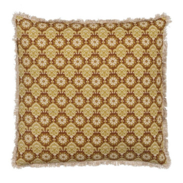 Coussin Beige - Brun 100% Coton Décoration 50x50cm