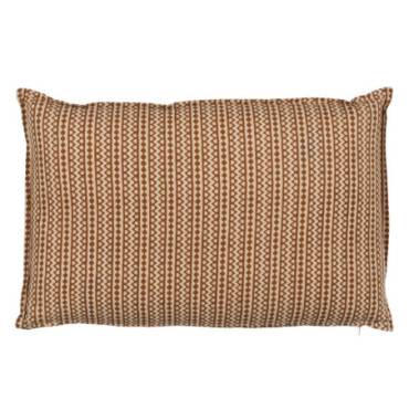 Coussin Beige - Brun 100% Coton Décoration 60x40cm