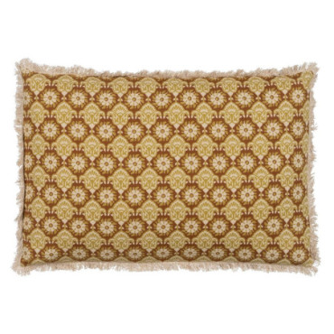 Coussin Beige - Brun 100% Coton Décoration 60x40cm