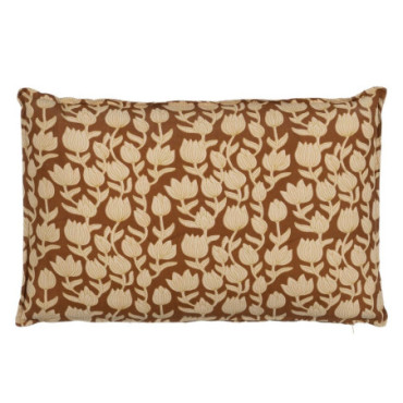 Coussin Beige - Brun 100% Coton Décoration 60x40cm