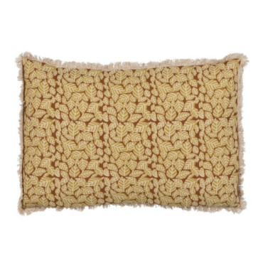 Coussin Beige - Brun 100% Coton Décoration 60x40cm