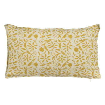 Coussin Beige - Moutarde 100% Coton 50x30cm