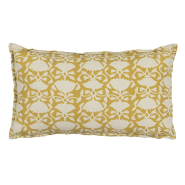 Coussin Beige - Moutarde 100% Coton 50x30cm