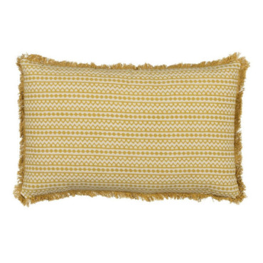 Coussin Beige - Moutarde 100% Coton 50x30cm