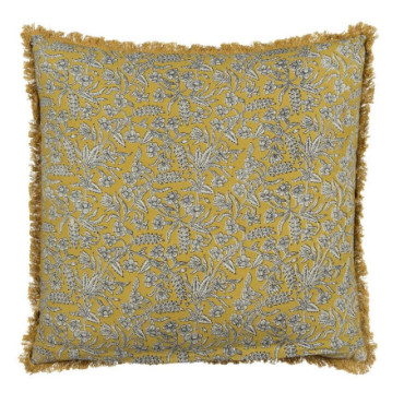 Coussin Beige - Moutarde 100% Coton 50x50cm