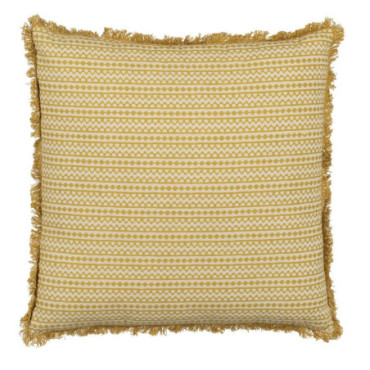 Coussin Beige - Moutarde 100% Coton 50x50cm