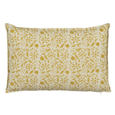 Coussin Beige - Moutarde 100% Coton 60x40cm