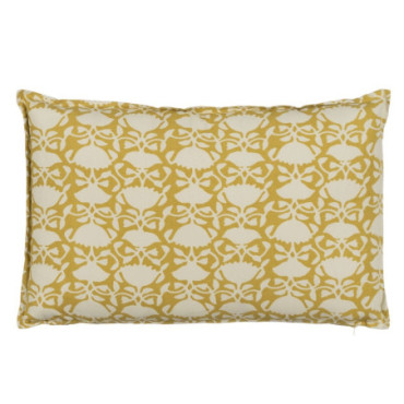 Coussin Beige - Moutarde 100% Coton 60x40cm