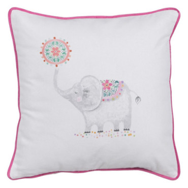 Coussin Éléphant Coton Décoration 45x45cm