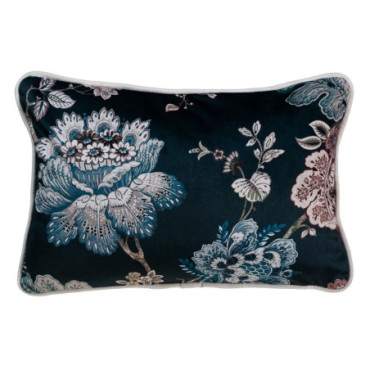 Coussin Fleurs Velours Décoration 45x30cm