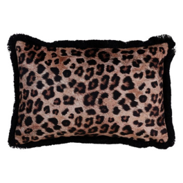 Coussin Léopard Marron Velours 45x30cm