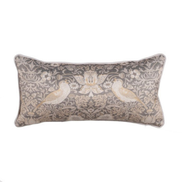 Coussin Oiseaux Velours Décoration 60x30cm