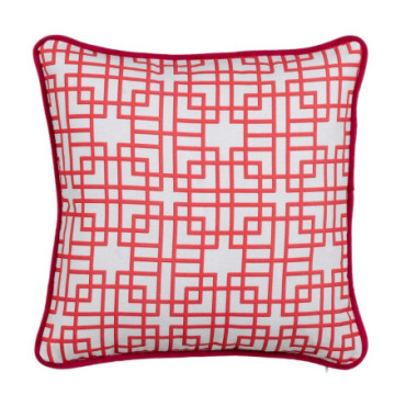 Coussin Oriental Rouge Coton Décoration 45x45cm