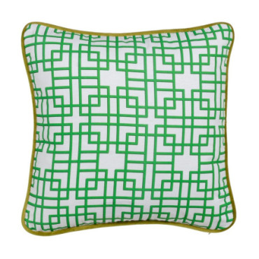 Coussin Oriental Vert Coton Décoration 45x45cm