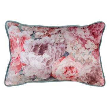 Coussin Roses Velours Décoration 45x30cm