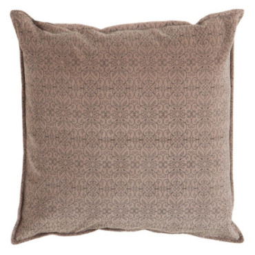 Coussin Taupe Velours Décoration 60x60cm