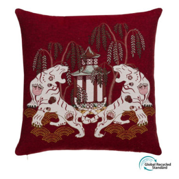 Coussin Tigers Bordeaux 45x45cm