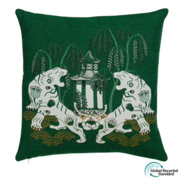 Coussin Tigers Vert Coton / Poliyester 45x45cm