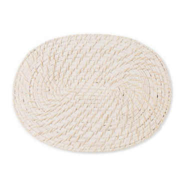 Dessous De Plat Blanc Fibre Naturelle 40x30cm