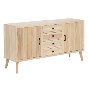 Dressoir Naturel Mdf - Bois Marie 140x40x76cm