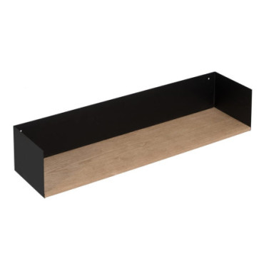 Étagère Noir - Brown Métal - Bois Décoration 60x12x15cm