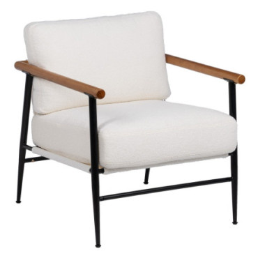 Fauteuil À Bascule Blanc Bois D' Hévéa 70x76x81cm