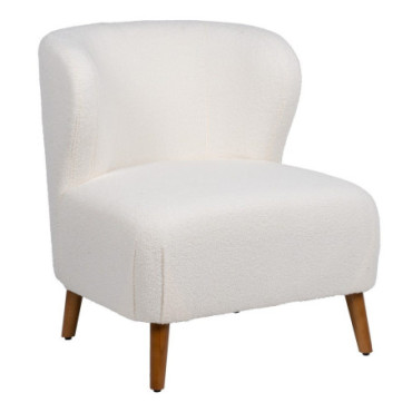 Fauteuil À Bascule Blanc Bois D' Hévéa 72x78x82cm