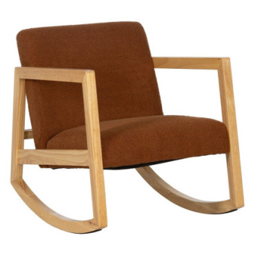 Fauteuil À Bascule Marron Bois D' Hévéa 60x83x72cm