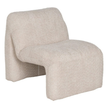 Fauteuil Beige Étoffe Salon 62x86x69cm