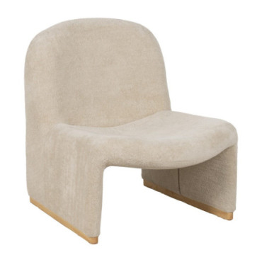 Fauteuil Beige Étoffe Salon 70x78x73cm