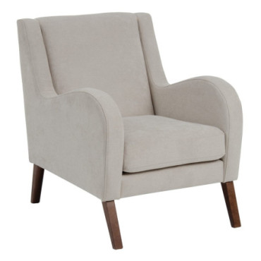 Fauteuil Beige Grisaceo Tissu - Bois 70x82x88cm