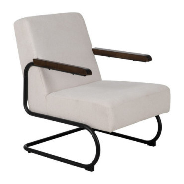 Fauteuil Beige Métal - Tissu 61x70x85cm