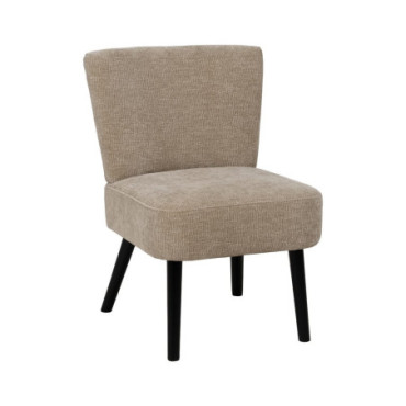 Fauteuil Beige Tissu - Bois Salon 55x63x76cm