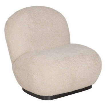 Fauteuil Beige Tissu - Métal Salon 82x84x77cm