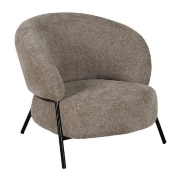 Fauteuil Beige Tissu - Métal Salon 84x84x70cm